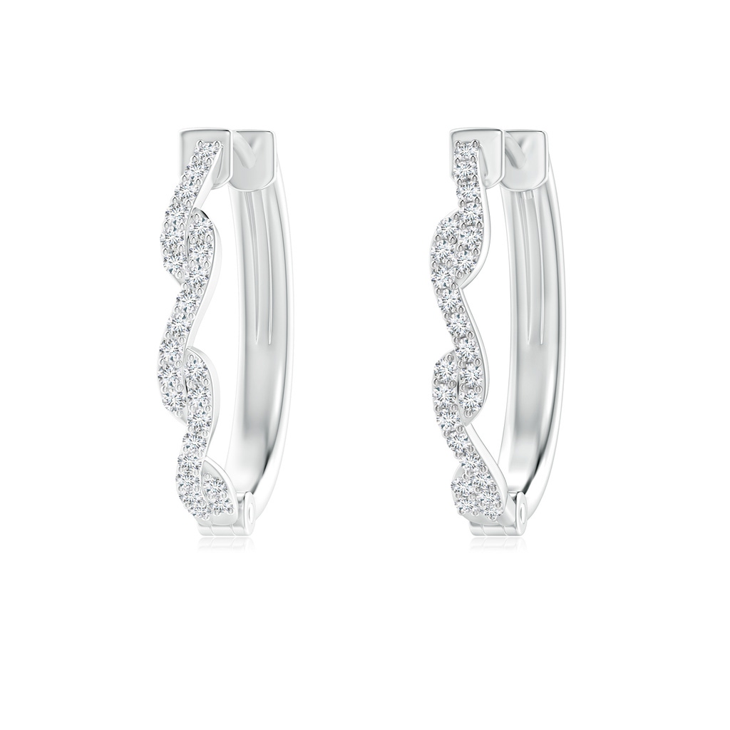 1.15mm GVS2 Prong-Set Diamond Twisted Oval Hoop Earrings in White Gold