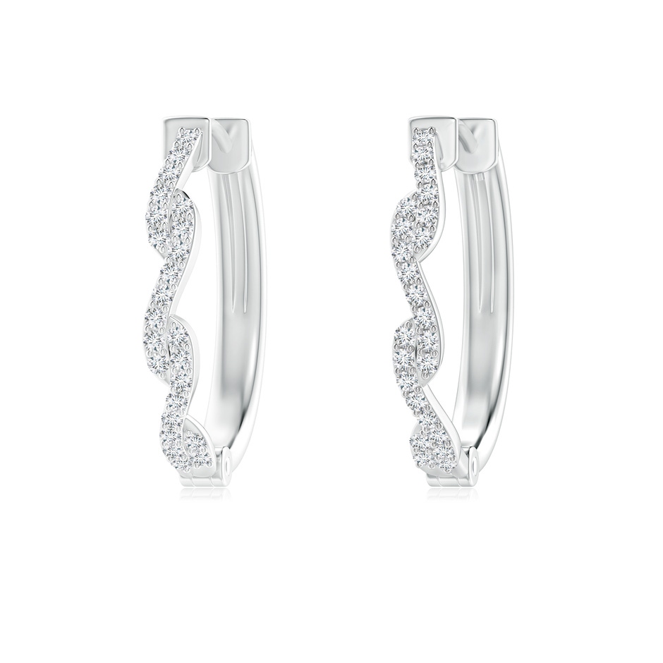 1.15mm GVS2 Prong-Set Diamond Twisted Oval Hoop Earrings in White Gold 