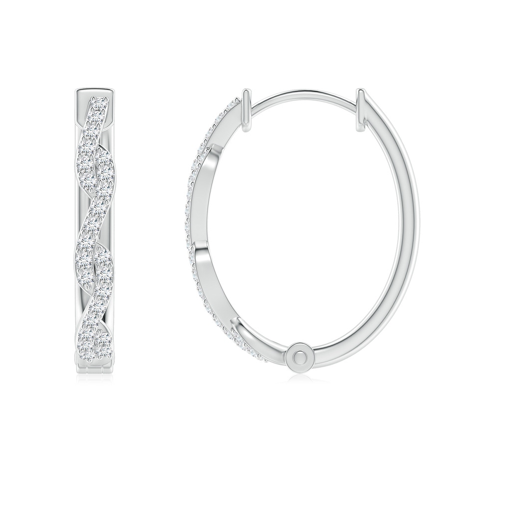 1.15mm GVS2 Prong-Set Diamond Twisted Oval Hoop Earrings in White Gold - side_1