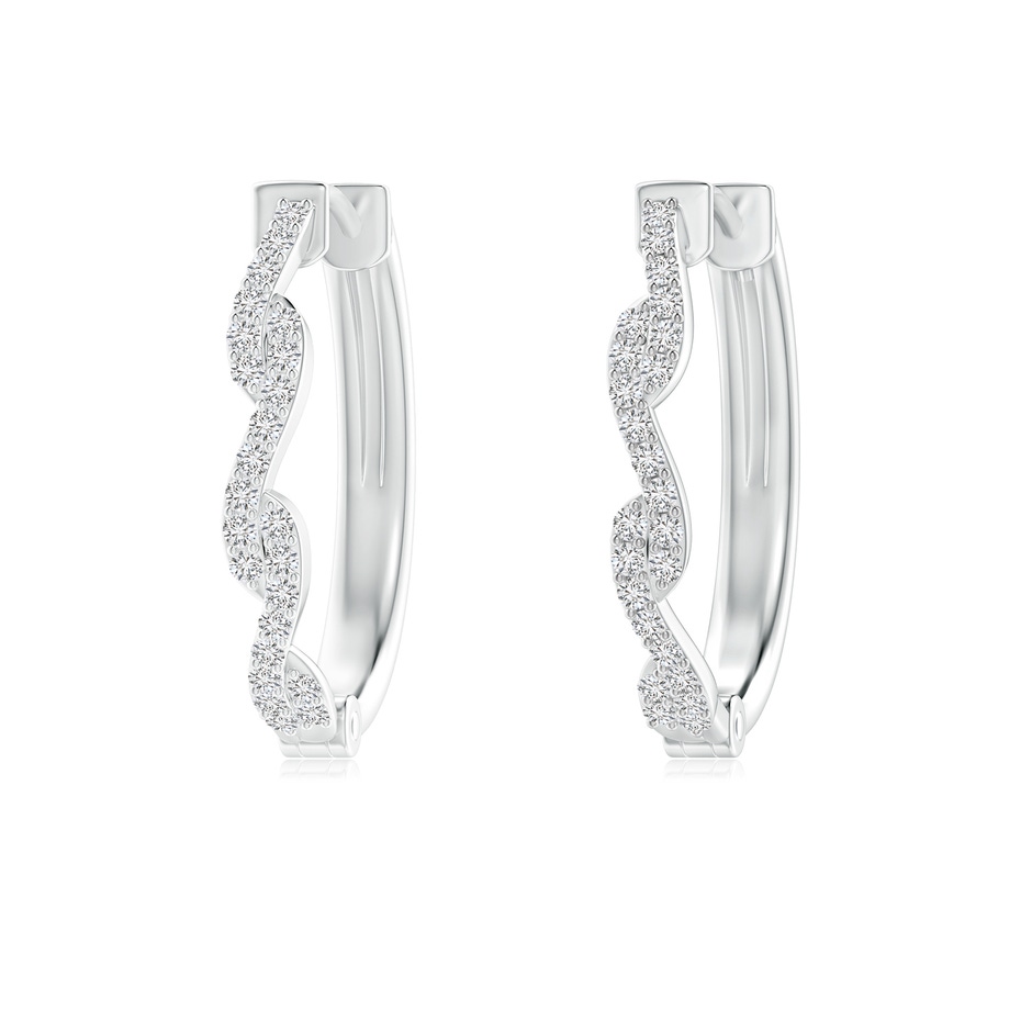 1.15mm HSI2 Prong-Set Diamond Twisted Oval Hoop Earrings in White Gold 