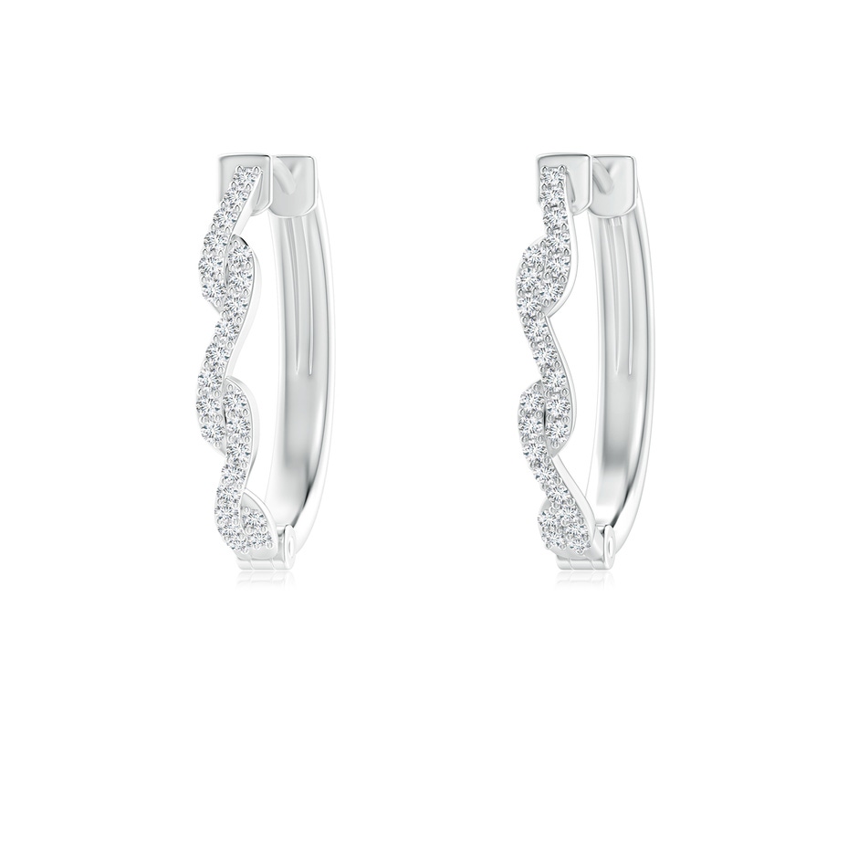 1mm GVS2 Prong-Set Diamond Twisted Oval Hoop Earrings in White Gold 