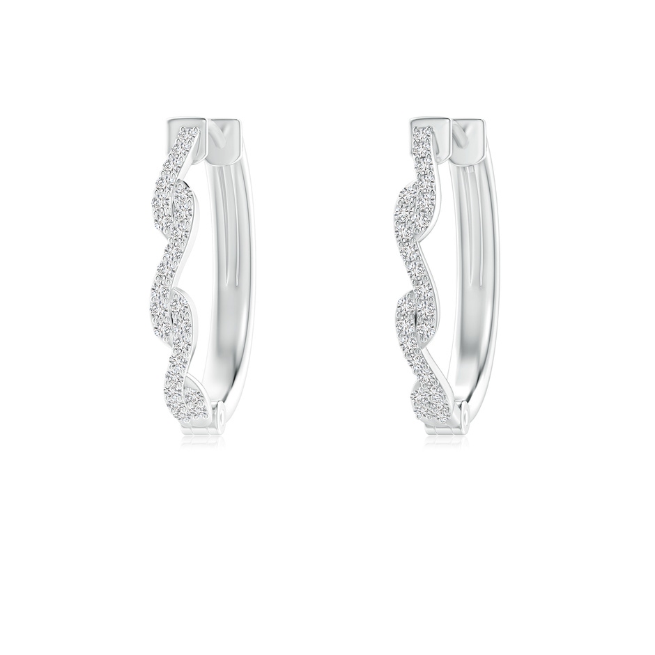1mm HSI2 Prong-Set Diamond Twisted Oval Hoop Earrings in White Gold 