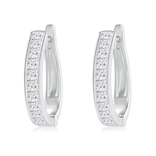 2.3mm GVS2 Channel-Set Princess-Cut Diamond Huggie Hoop Earrings in P950 Platinum