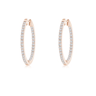 1.2mm GVS2 Inside-Out Diamond Hoop Earrings in Rose Gold