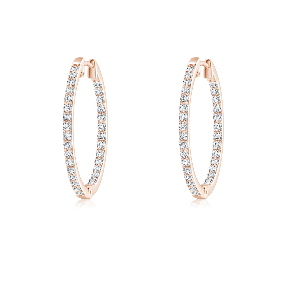 1.2mm GVS2 Inside-Out Diamond Hoop Earrings in Rose Gold 