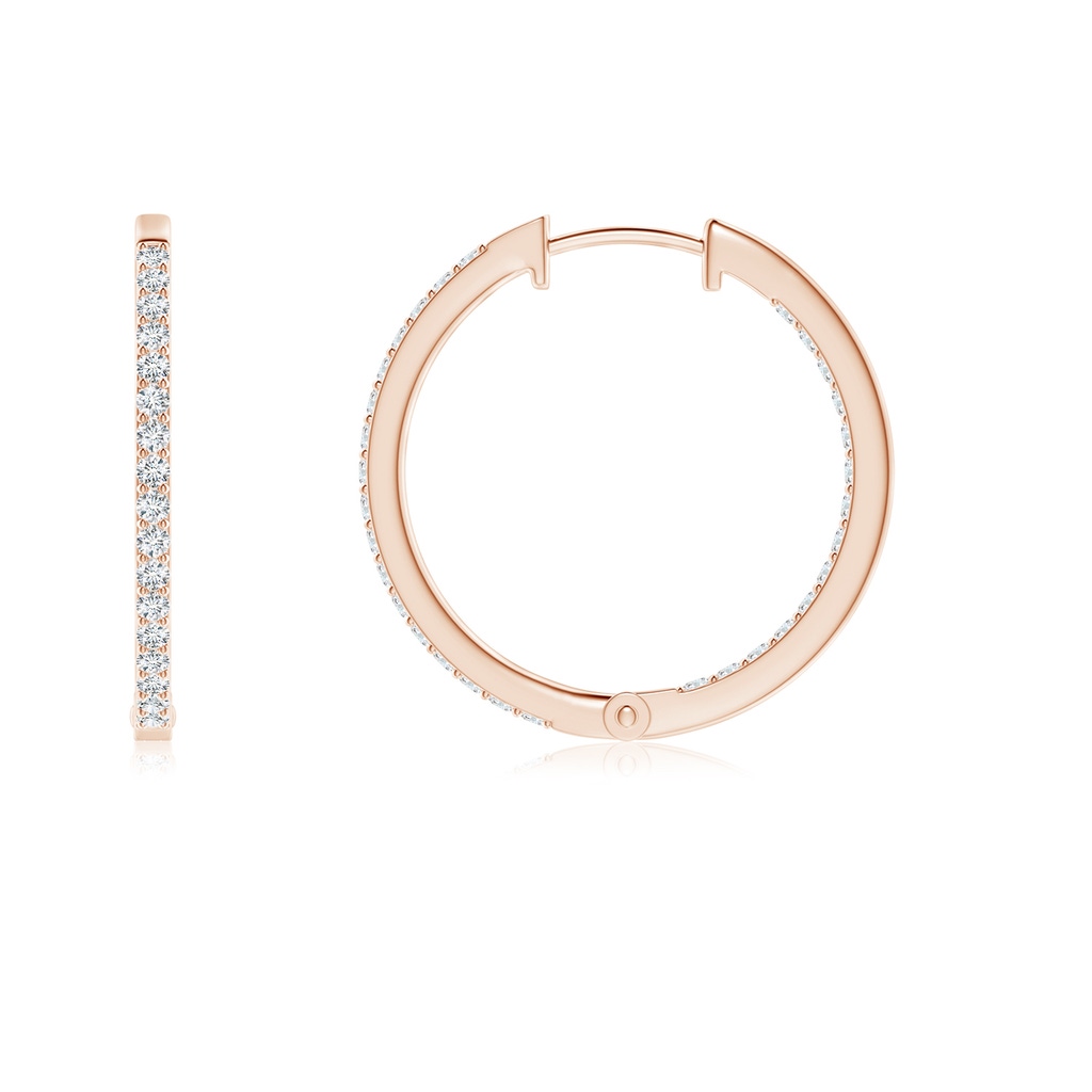 1.2mm GVS2 Inside-Out Diamond Hoop Earrings in Rose Gold Side 199