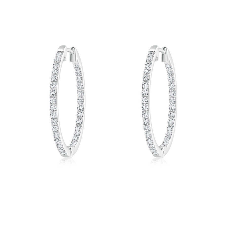 1.2mm GVS2 Inside-Out Diamond Hoop Earrings in White Gold 