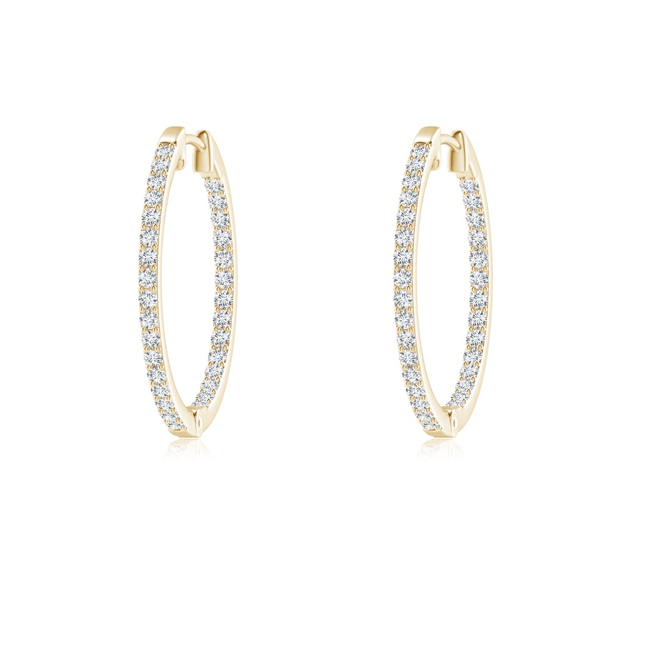 1.2mm GVS2 Inside-Out Diamond Hoop Earrings in Yellow Gold 