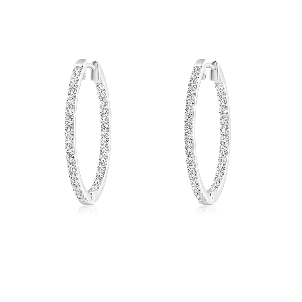 1.2mm HSI2 Inside-Out Diamond Hoop Earrings in White Gold