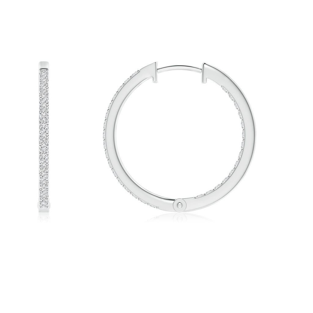 1.2mm HSI2 Inside-Out Diamond Hoop Earrings in White Gold - Side 199