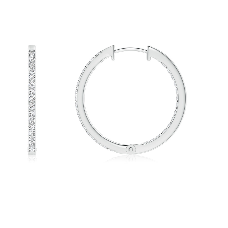 1.2mm HSI2 Inside-Out Diamond Hoop Earrings in White Gold Side 199