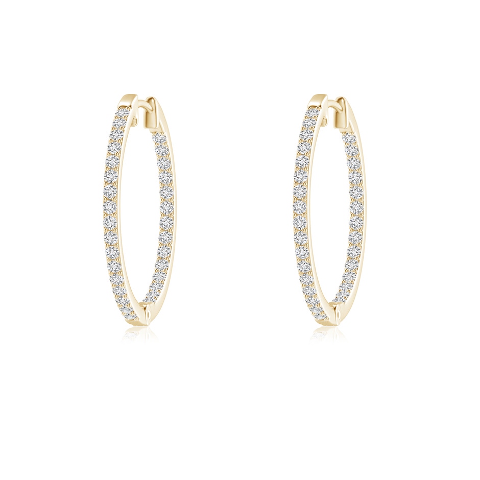 1.2mm HSI2 Inside-Out Diamond Hoop Earrings in Yellow Gold 