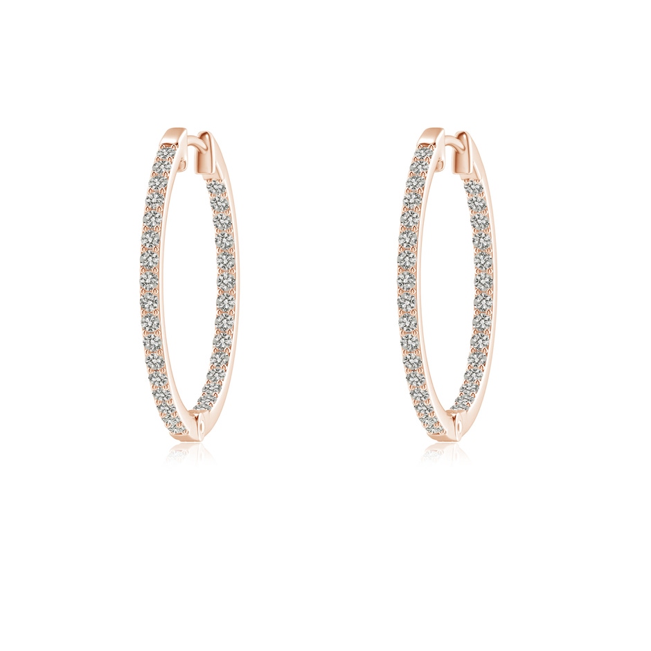 1.2mm KI3 Inside-Out Diamond Hoop Earrings in 9K Rose Gold 