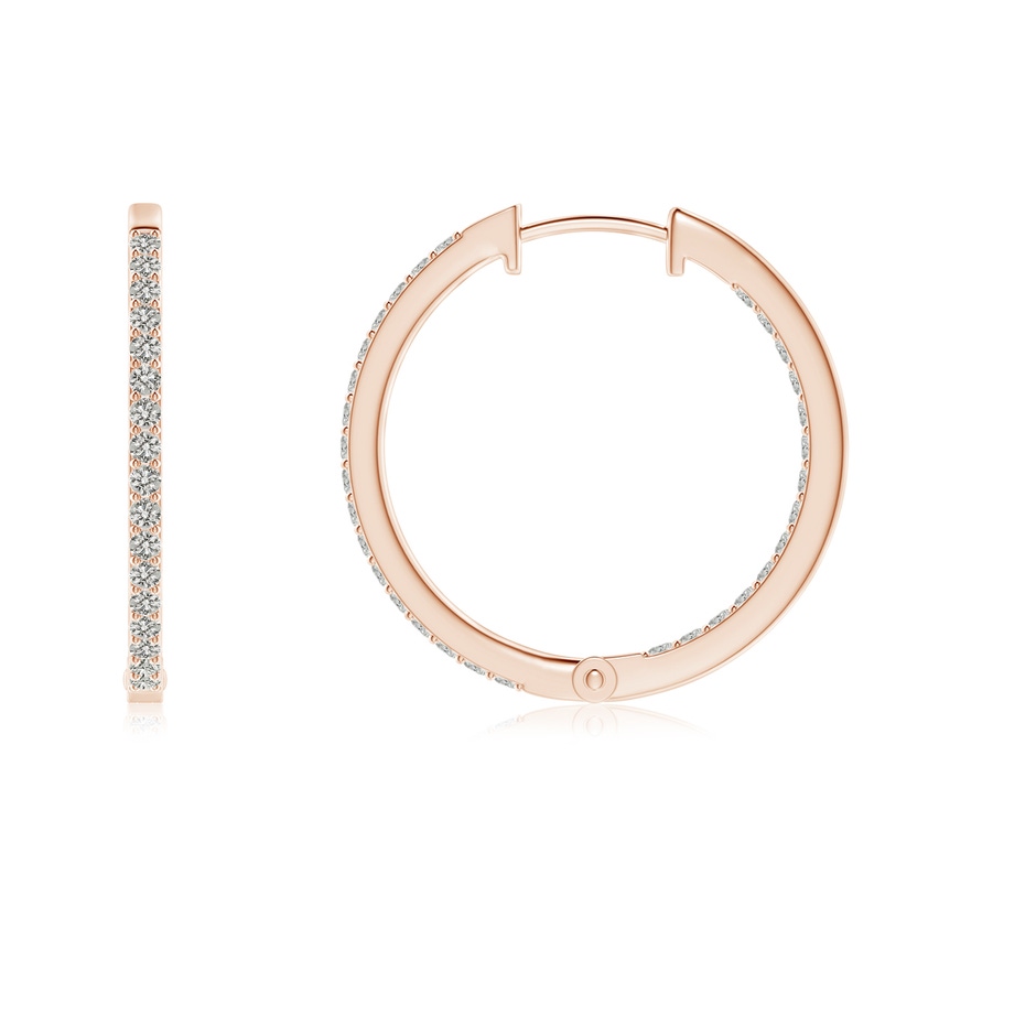 1.2mm KI3 Inside-Out Diamond Hoop Earrings in 9K Rose Gold side 199