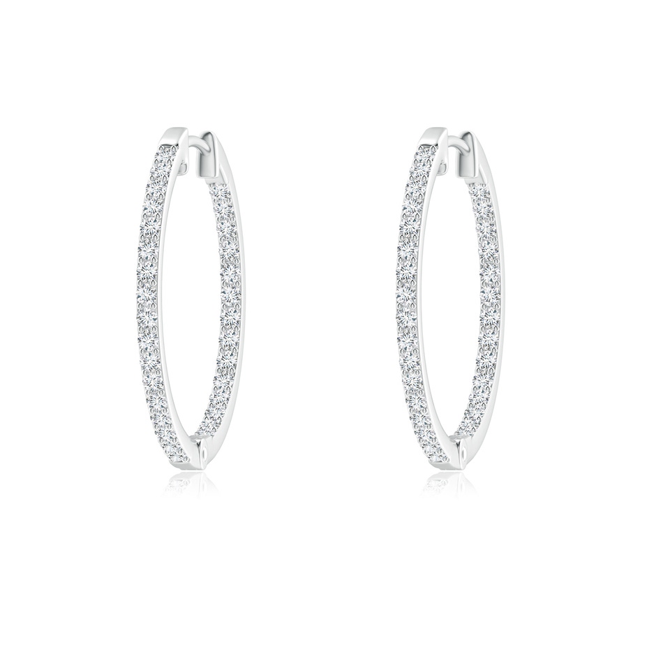 1.3mm GVS2 Inside-Out Diamond Hoop Earrings in White Gold 