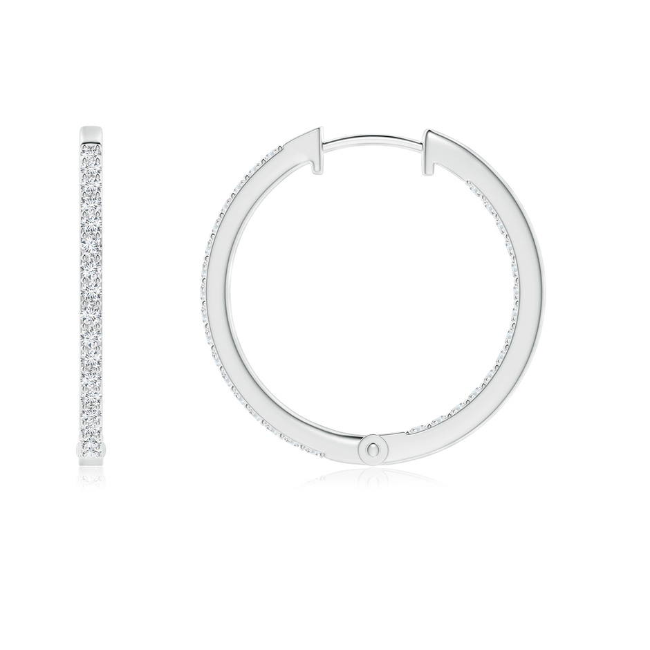 1.3mm GVS2 Inside-Out Diamond Hoop Earrings in White Gold Side 199