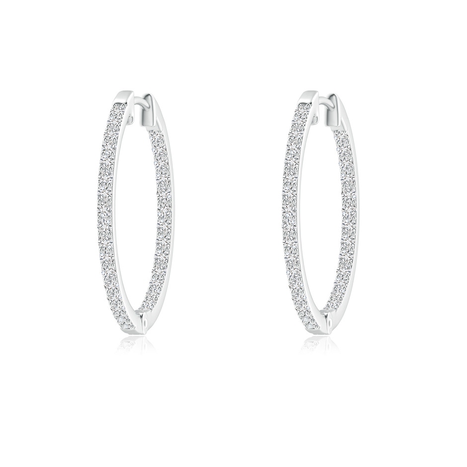 1.3mm HSI2 Inside-Out Diamond Hoop Earrings in White Gold 
