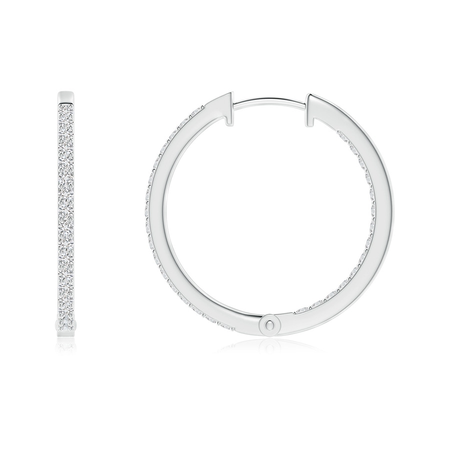 1.3mm HSI2 Inside-Out Diamond Hoop Earrings in White Gold Side 199