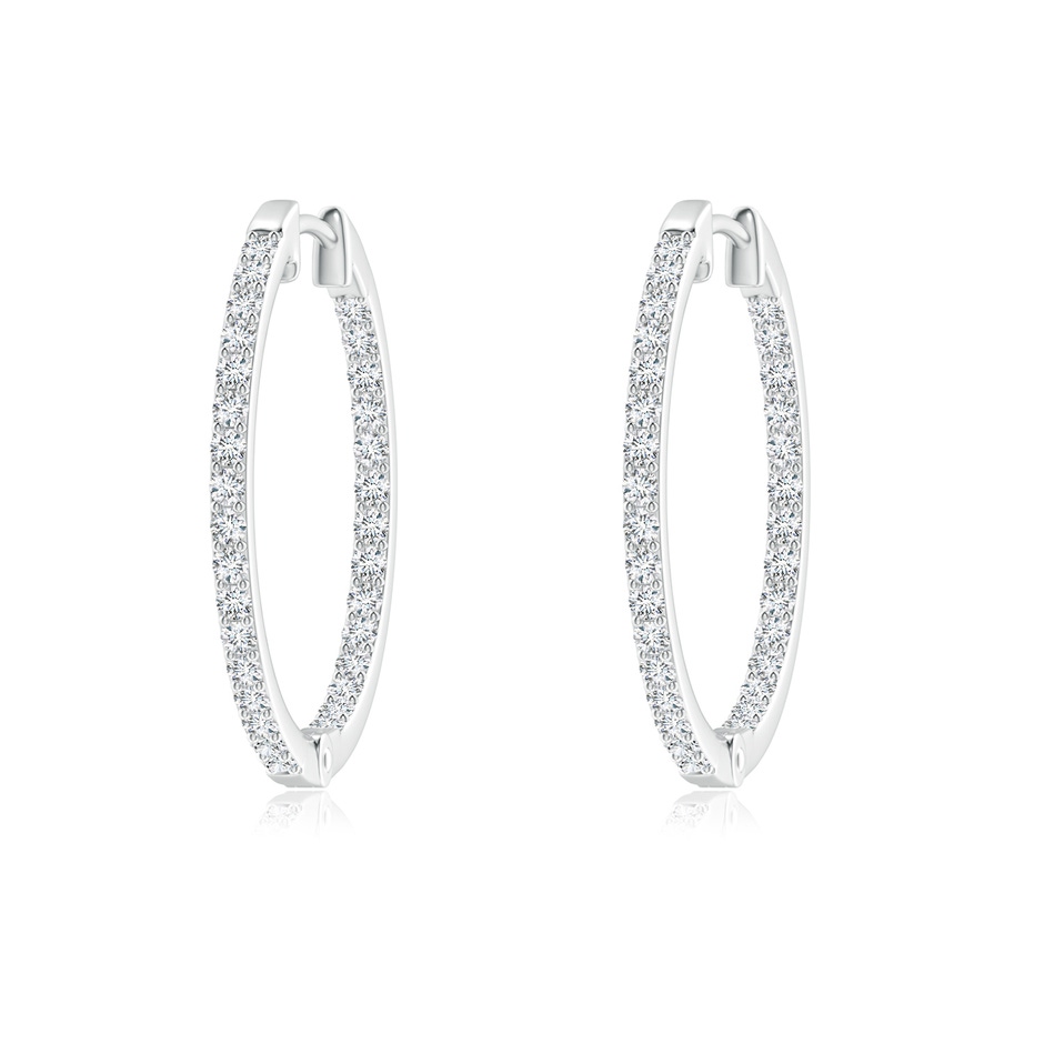 1.4mm GVS2 Inside-Out Diamond Hoop Earrings in P950 Platinum 