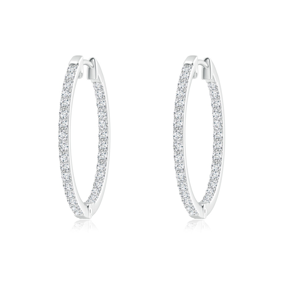 1.4mm GVS2 Inside-Out Diamond Hoop Earrings in White Gold 