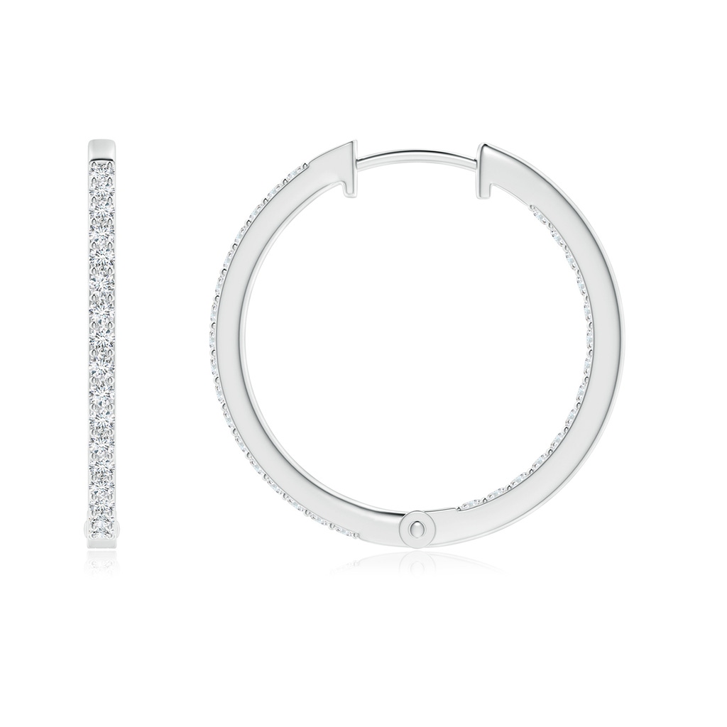 1.4mm GVS2 Inside-Out Diamond Hoop Earrings in White Gold - side 199