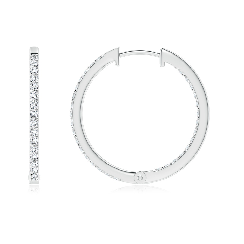 1.4mm GVS2 Inside-Out Diamond Hoop Earrings in White Gold Side 199