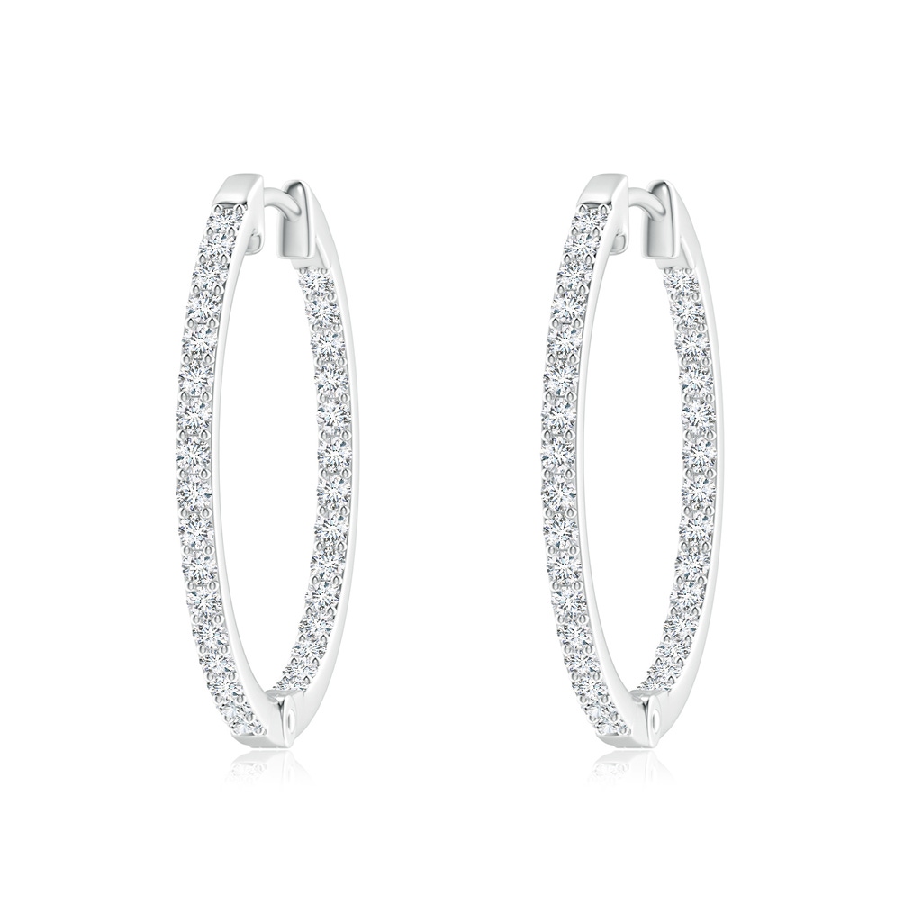 1.55mm GVS2 Inside-Out Diamond Hoop Earrings in White Gold