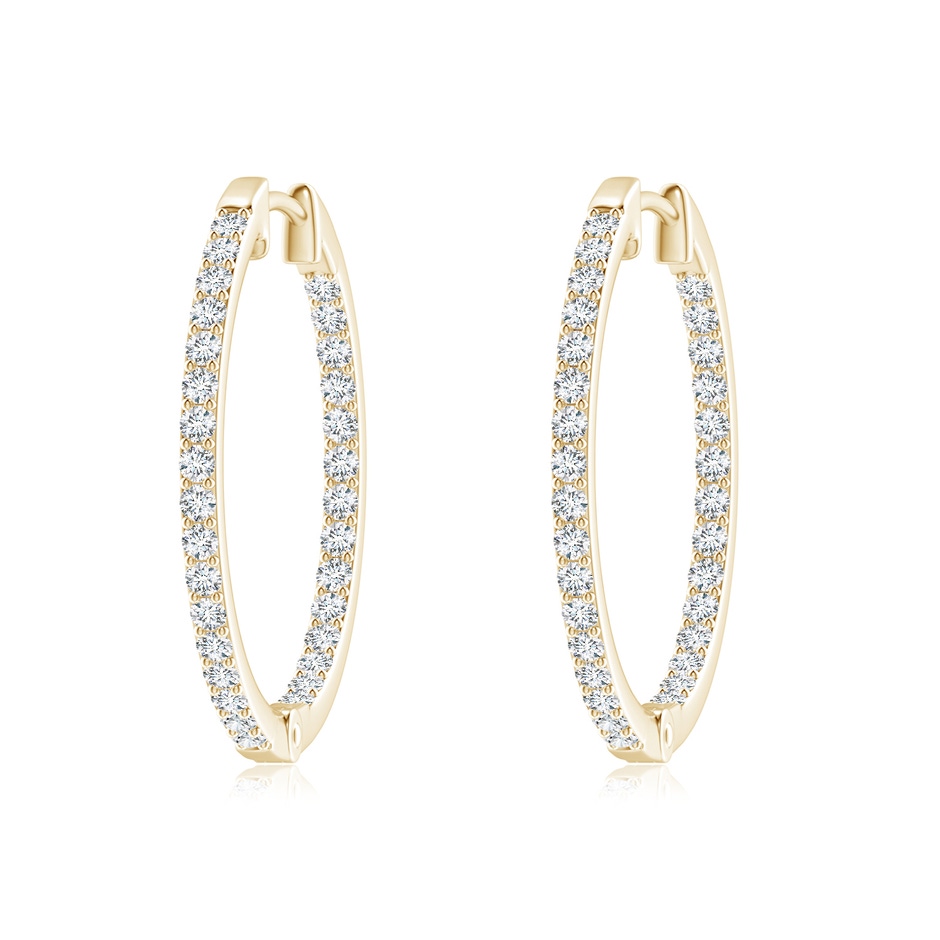 1.55mm GVS2 Inside-Out Diamond Hoop Earrings in Yellow Gold 