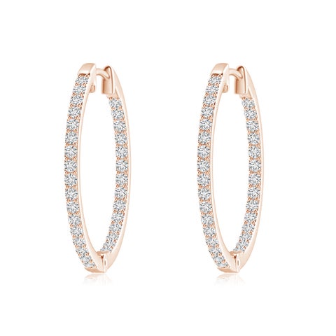 1.55mm HSI2 Inside-Out Diamond Hoop Earrings in Rose Gold