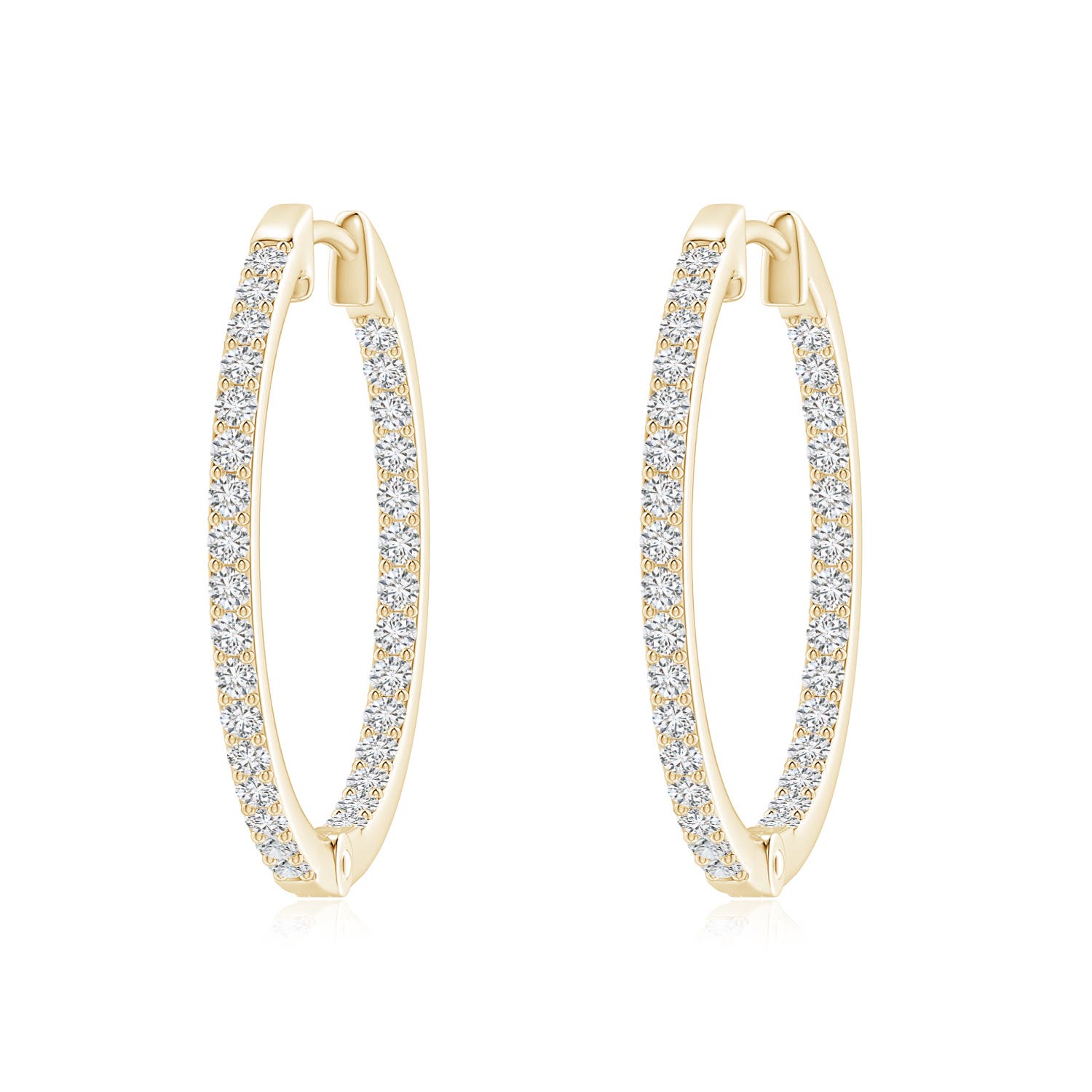1.95mm HSI2 Inside-Out Diamond Hoop Earrings in 18K Yellow Gold
