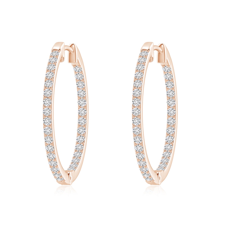 1.95mm HSI2 Inside-Out Diamond Hoop Earrings in Rose Gold 