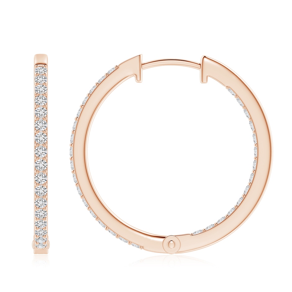 1.95mm HSI2 Inside-Out Diamond Hoop Earrings in Rose Gold Side 199