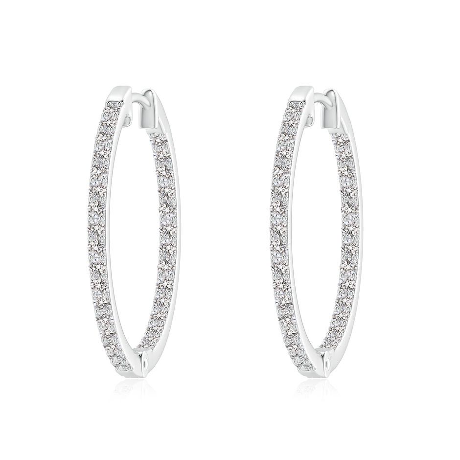1.95mm IJI1I2 Inside-Out Diamond Hoop Earrings in White Gold 