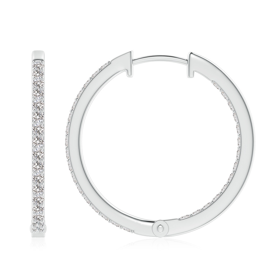 1.95mm IJI1I2 Inside-Out Diamond Hoop Earrings in White Gold Side 199