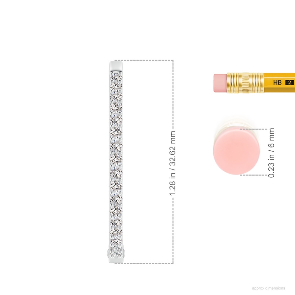 1.95mm IJI1I2 Inside-Out Diamond Hoop Earrings in White Gold ruler
