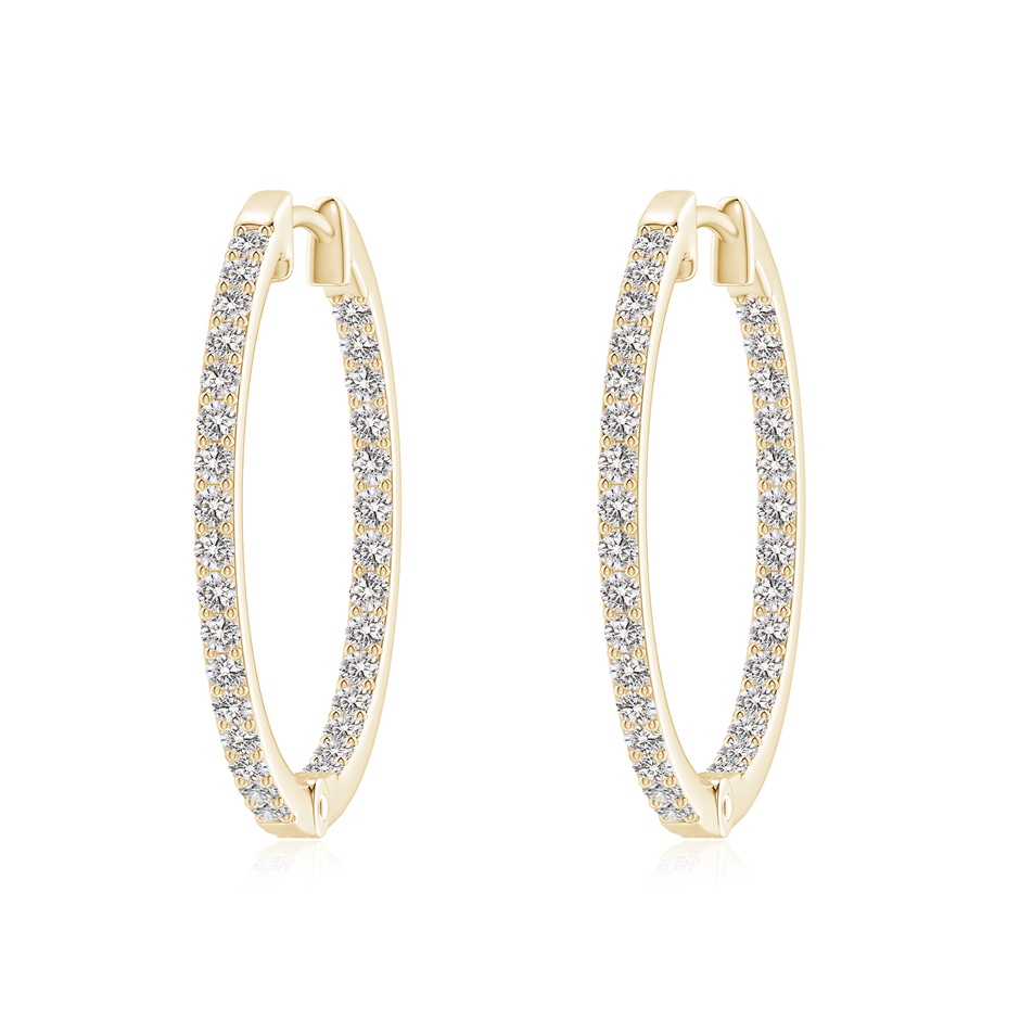 1.95mm IJI1I2 Inside-Out Diamond Hoop Earrings in Yellow Gold 