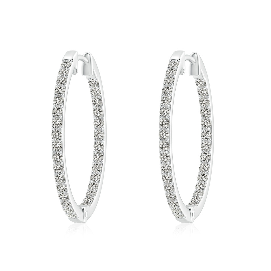 1.95mm KI3 Inside-Out Diamond Hoop Earrings in White Gold 