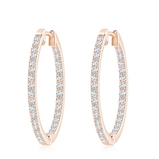 2.25mm GVS2 Inside-Out Diamond Hoop Earrings in 18K Rose Gold