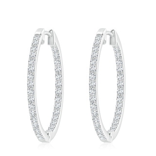 2.25mm GVS2 Inside-Out Diamond Hoop Earrings in P950 Platinum