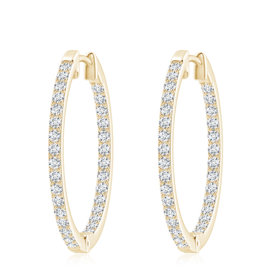 2.25mm GVS2 Inside-Out Diamond Hoop Earrings in Yellow Gold 