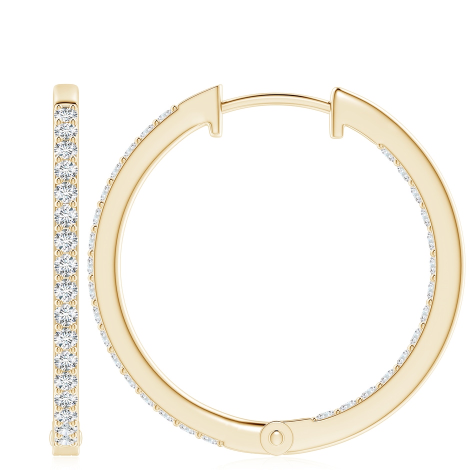 2.25mm GVS2 Inside-Out Diamond Hoop Earrings in Yellow Gold Side 199