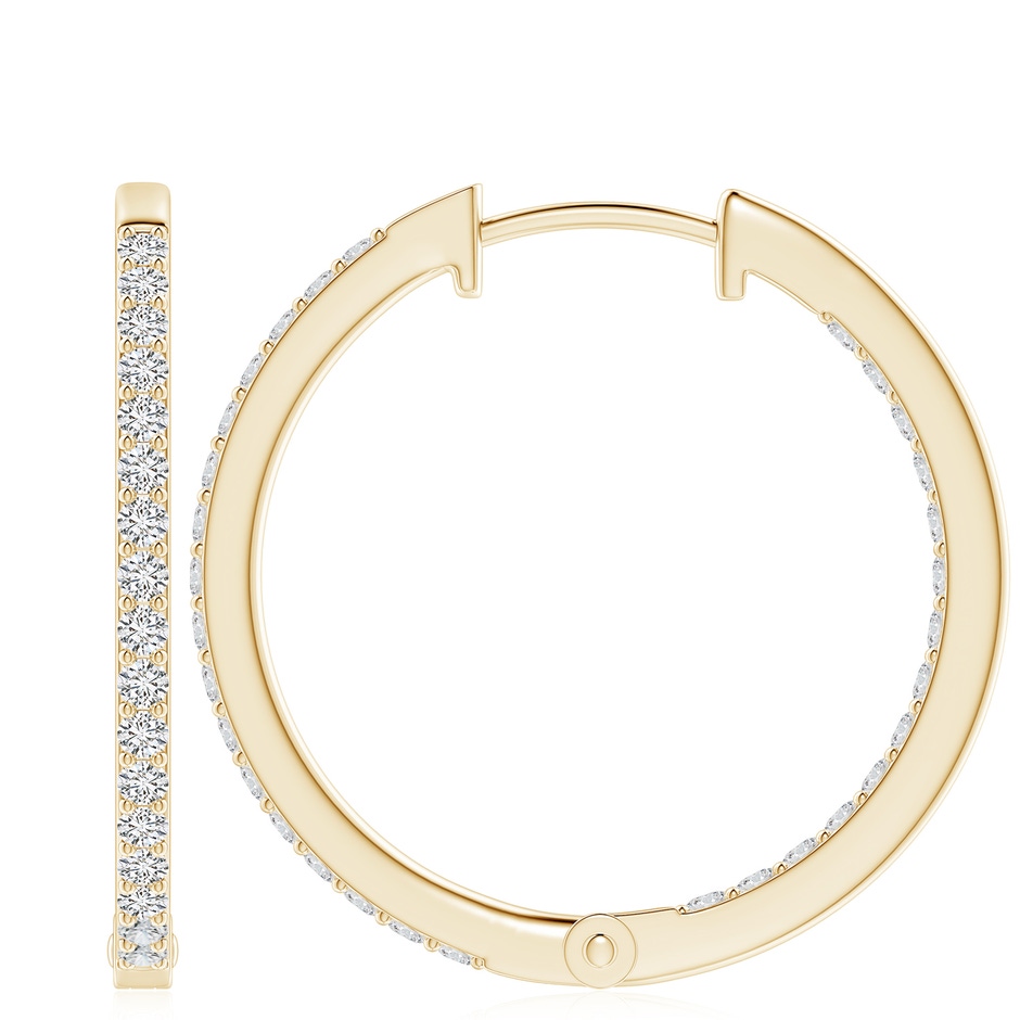 2.25mm HSI2 Inside-Out Diamond Hoop Earrings in Yellow Gold Side 199