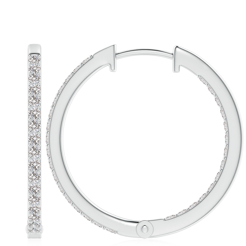 2.25mm IJI1I2 Inside-Out Diamond Hoop Earrings in 18K White Gold Side 199