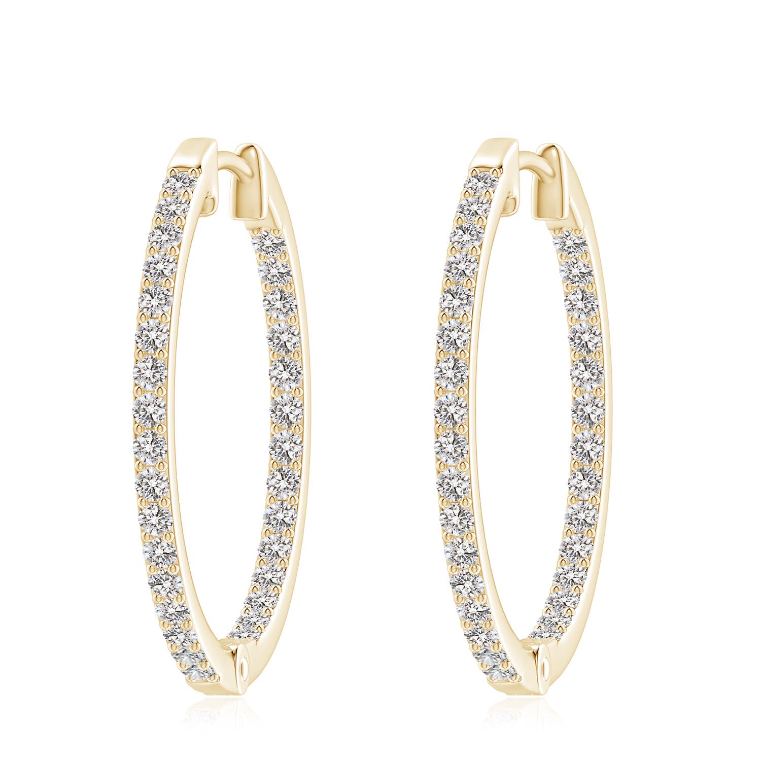 2.25mm IJI1I2 Inside-Out Diamond Hoop Earrings in 18K Yellow Gold