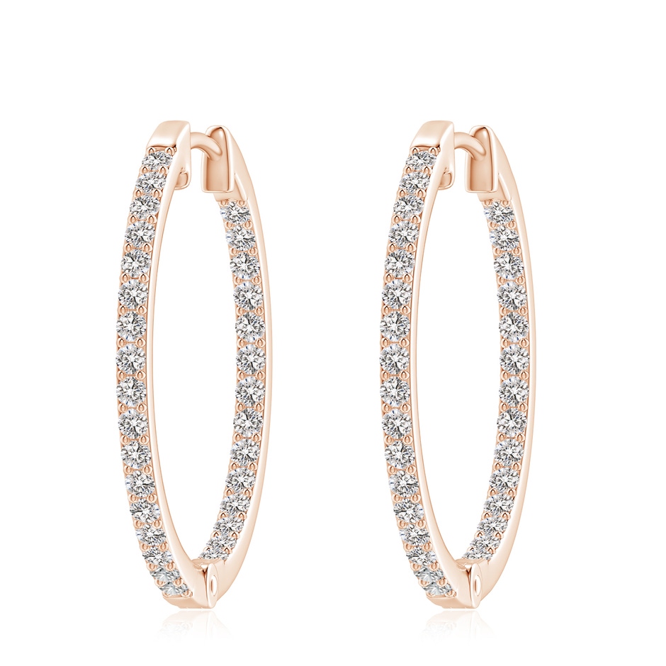 2.25mm IJI1I2 Inside-Out Diamond Hoop Earrings in Rose Gold 