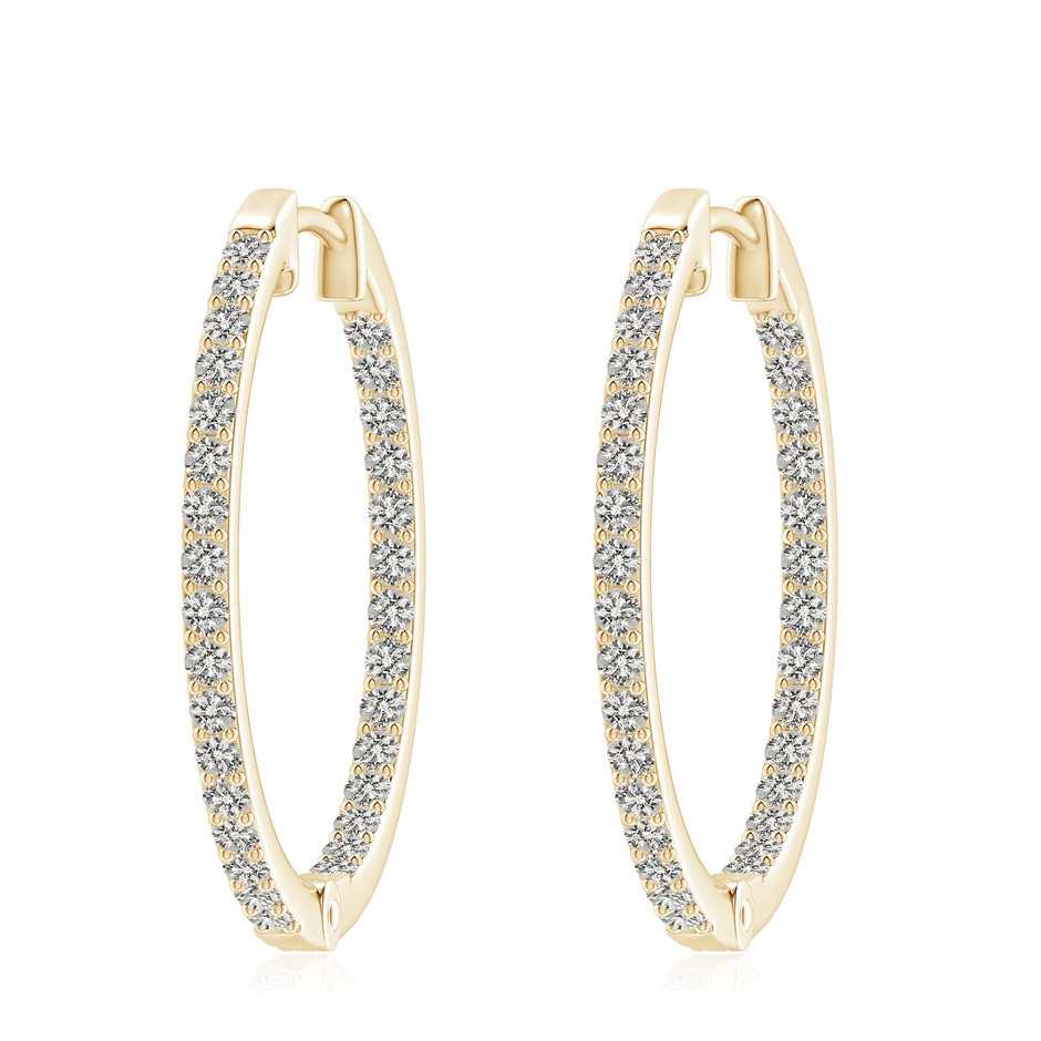 2.25mm KI3 Inside-Out Diamond Hoop Earrings in Yellow Gold 