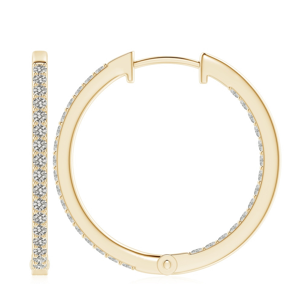 2.25mm KI3 Inside-Out Diamond Hoop Earrings in Yellow Gold Side 199