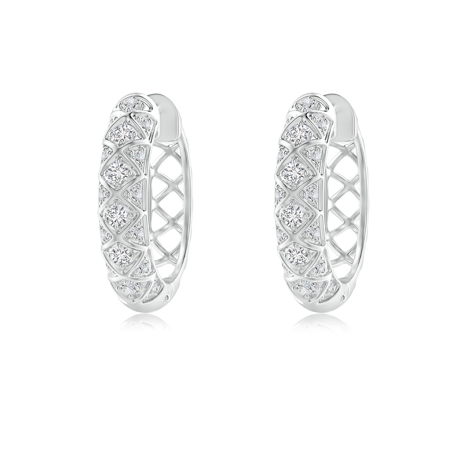 1.7mm HSI2 Pave-Set Diamond Geometric Huggie Hoop Earrings in P950 Platinum 