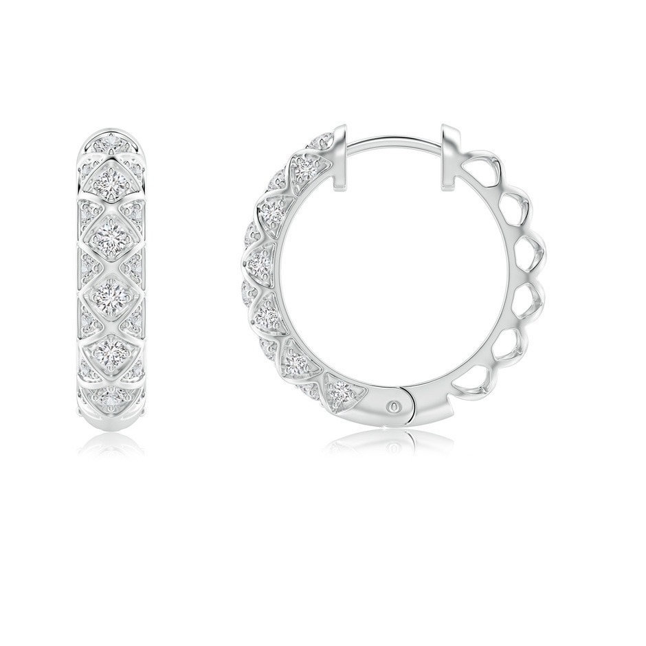 1.7mm HSI2 Pave-Set Diamond Geometric Huggie Hoop Earrings in P950 Platinum side-1
