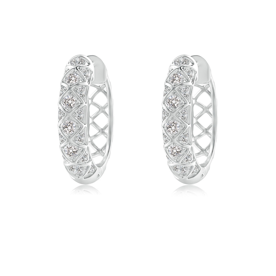 1.7mm IJI1I2 Pave-Set Diamond Geometric Huggie Hoop Earrings in P950 Platinum 
